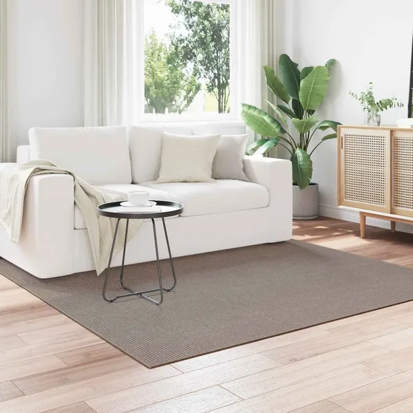 Tapis de surface LUGO Crème et Taupe 120 x 120 cm Polyester