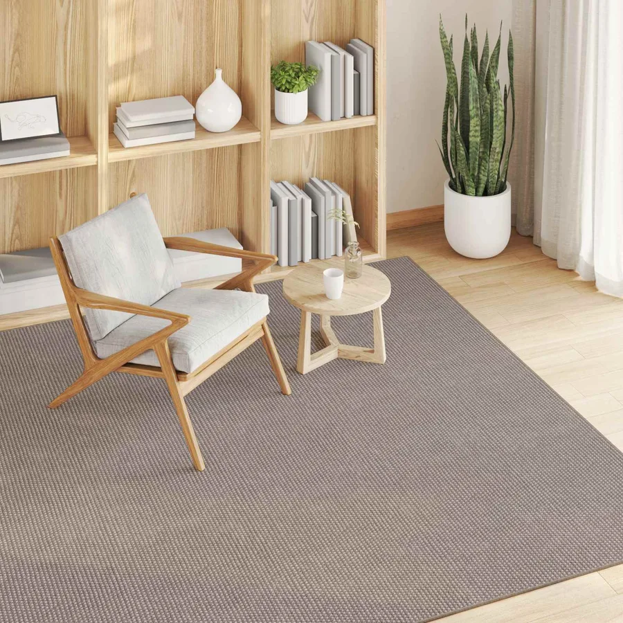 Tapis de surface LUGO Crème et Taupe 120 x 120 cm Polyester - 3
