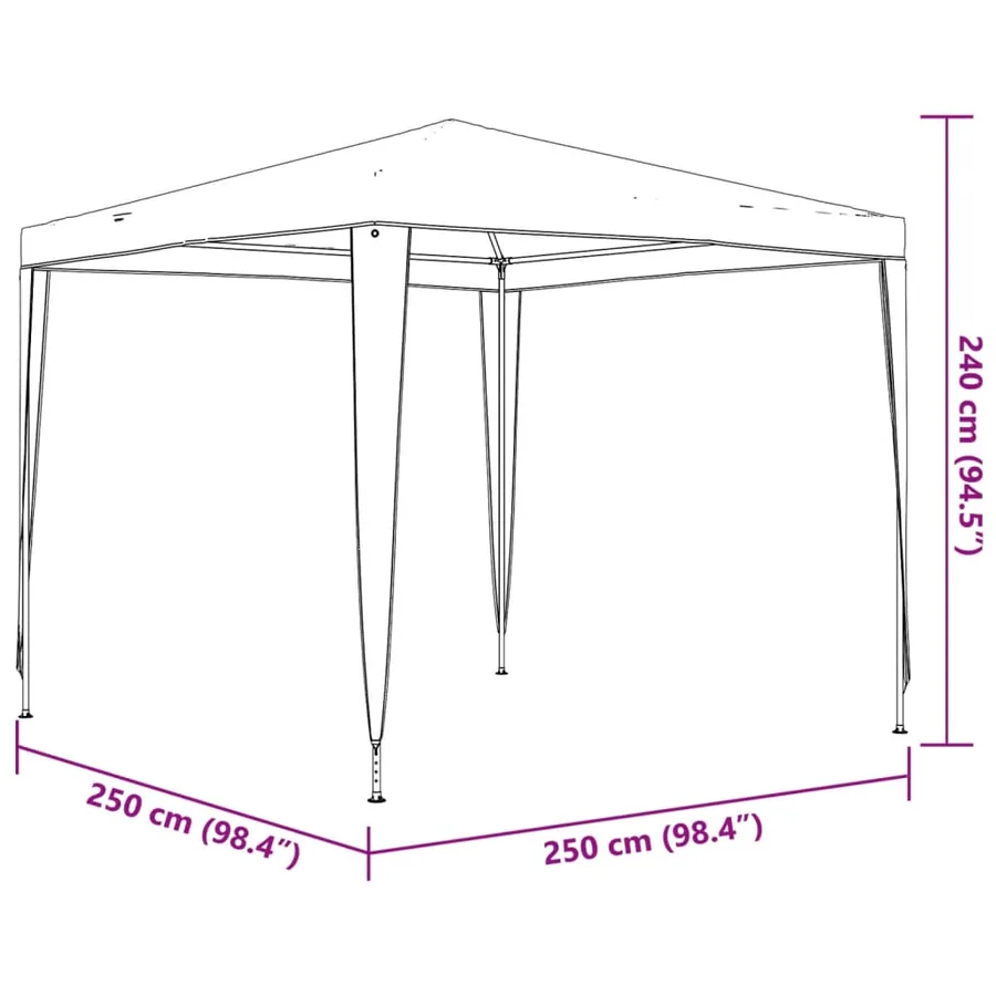 Tente de réception 2,5x2,5 m bleu - 8