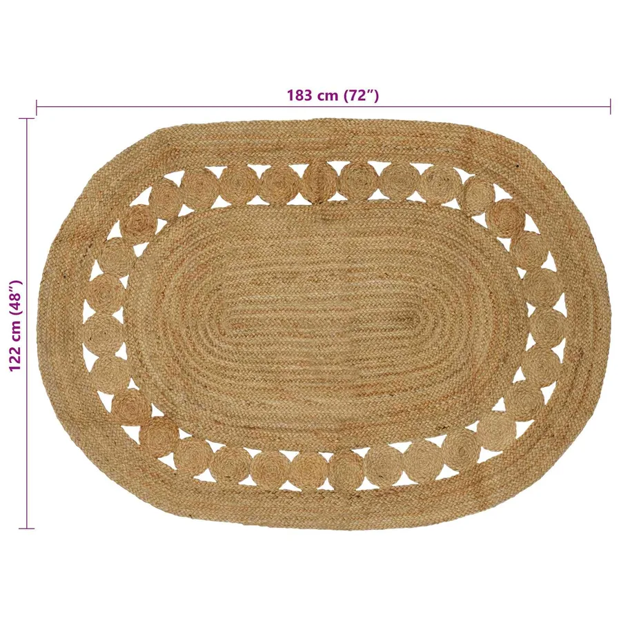 Tapis de surface Naturel 122 x 183 cm Jute - 7