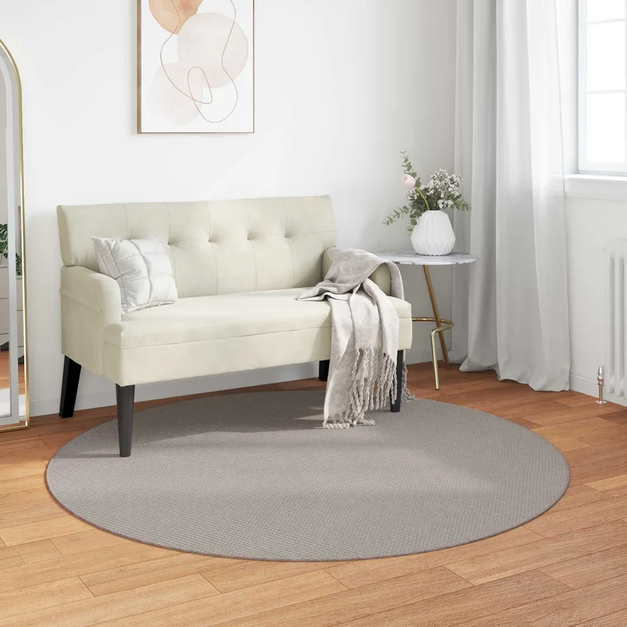 Tapis de surface Rond LUGO Crème et Taupe Ø 160 CM Polyester