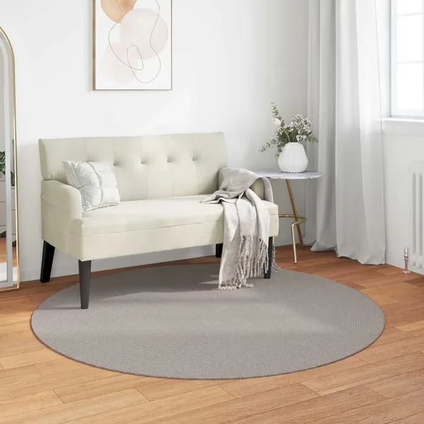 Tapis de surface Rond LUGO Crème et Taupe Ø 160 CM Polyester