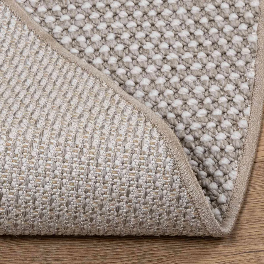 Tapis de surface Rond LUGO Crème et Taupe Ø 160 CM Polyester - 4