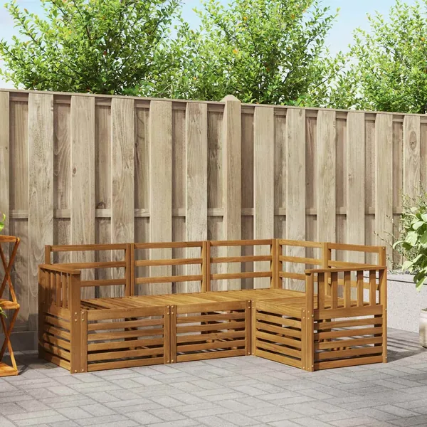 Ensembles de canapés 4 pcs Naturel Bois d'Acacia Massif