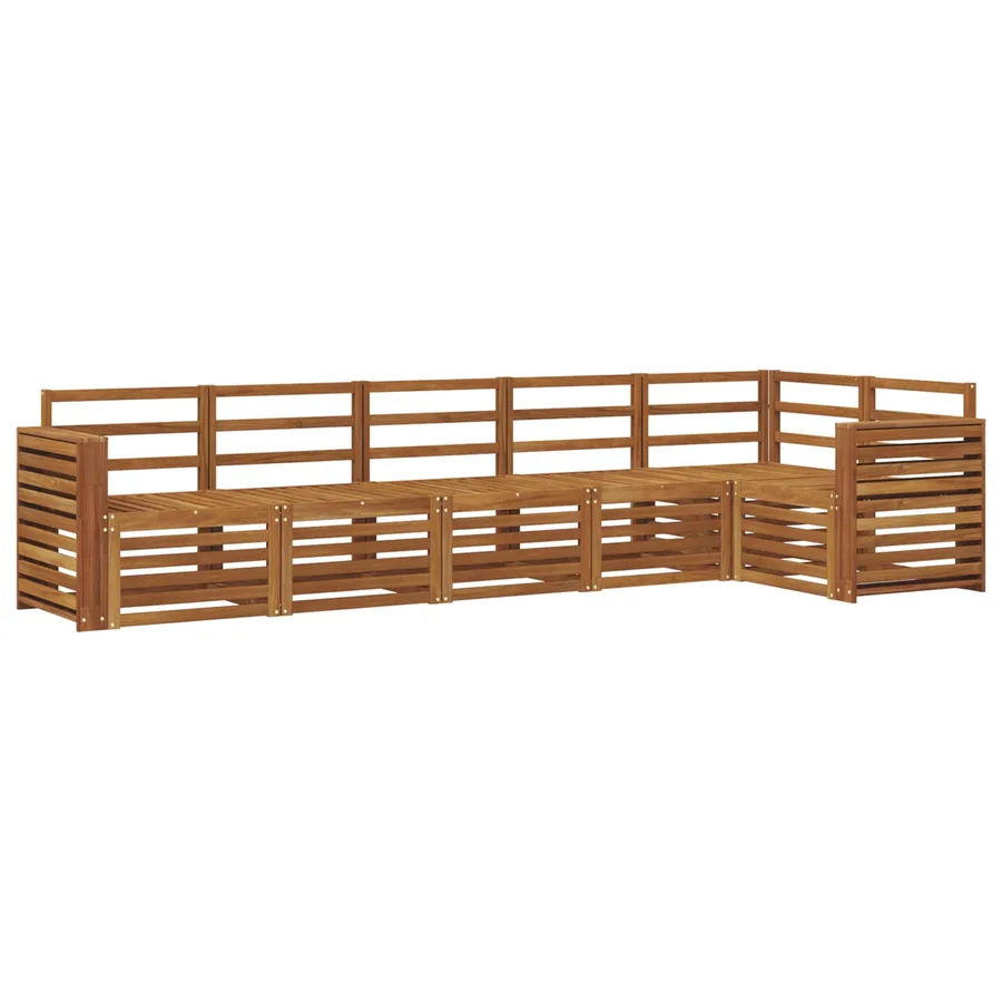 Ensemble de canapé d'angle 6 pcs Naturel Bois d'Acacia Massif - 2