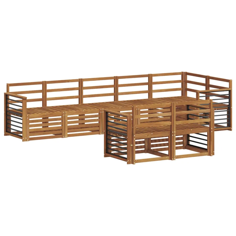 Ensembles de canapés 8 pcs Naturel Bois d'Acacia Massif - 2