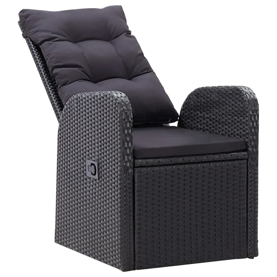 Ensemble à manger de jardin 5 pcs Noir - 5