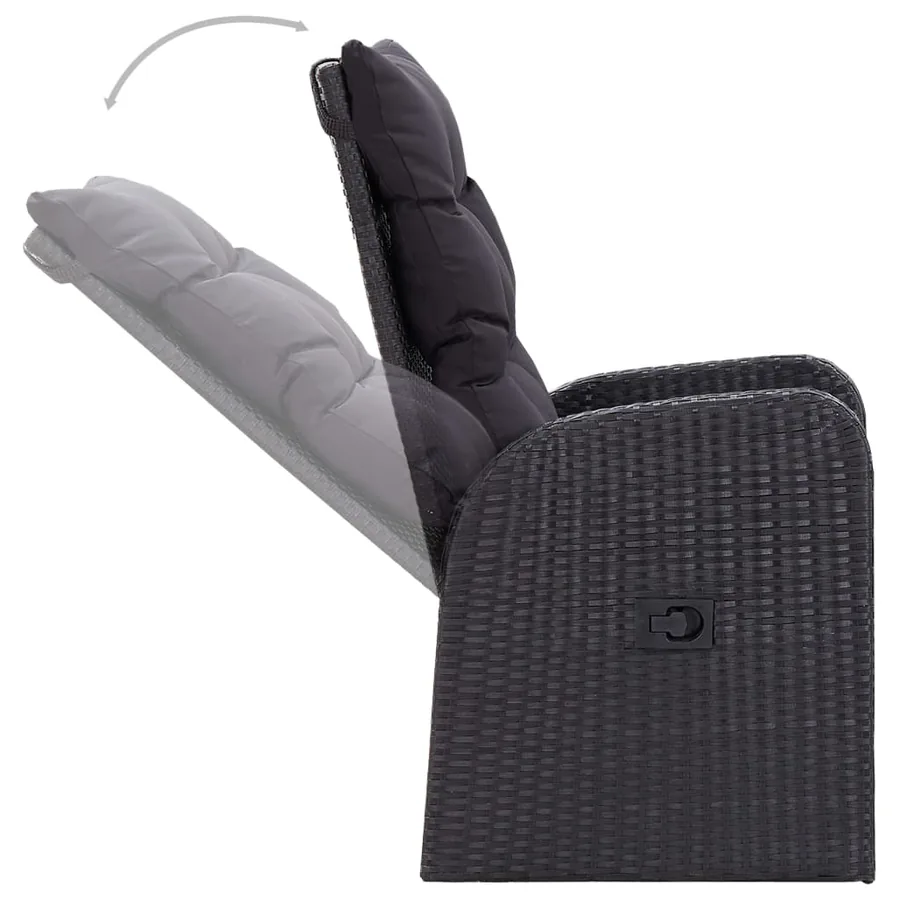 Ensemble à manger de jardin 5 pcs Noir - 6