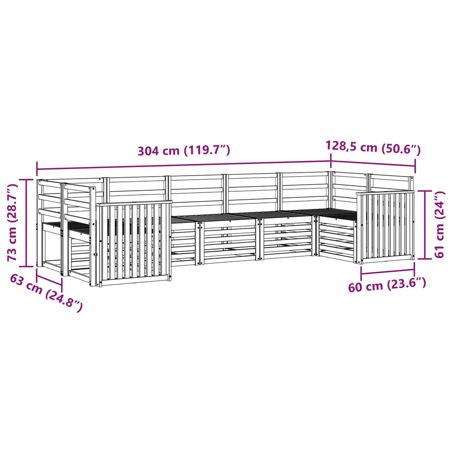 Ensemble de canapé d'angle 7 pcs Naturel - 8