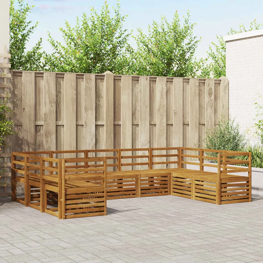 Ensemble de canapé d'angle 9 pcs Naturel
