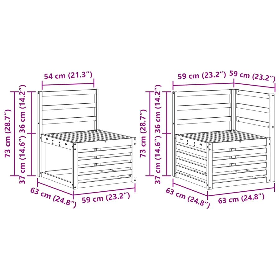 Ensemble de canapé d'angle 9 pcs Naturel - 8