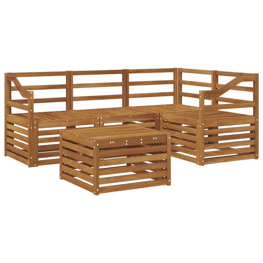 Ensemble de canapés d'extérieur 5 pcs Naturel - 2