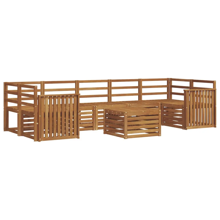Ensembles de canapés 8 pcs Naturel Bois d'Acacia Massif - 2