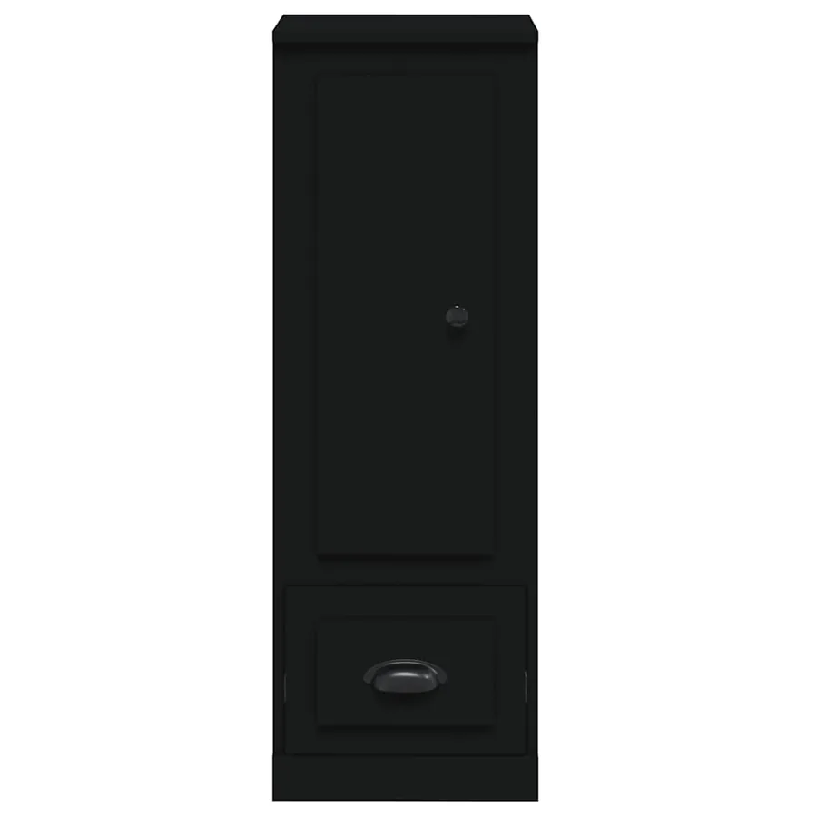 Buffet haut noir 36x35,5x103,5 cm bois d'ingénierie - 5