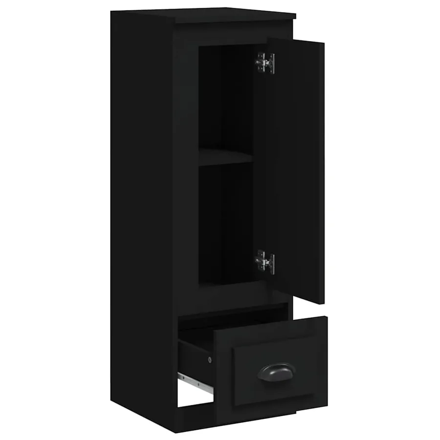 Buffet haut noir 36x35,5x103,5 cm bois d'ingénierie - 7