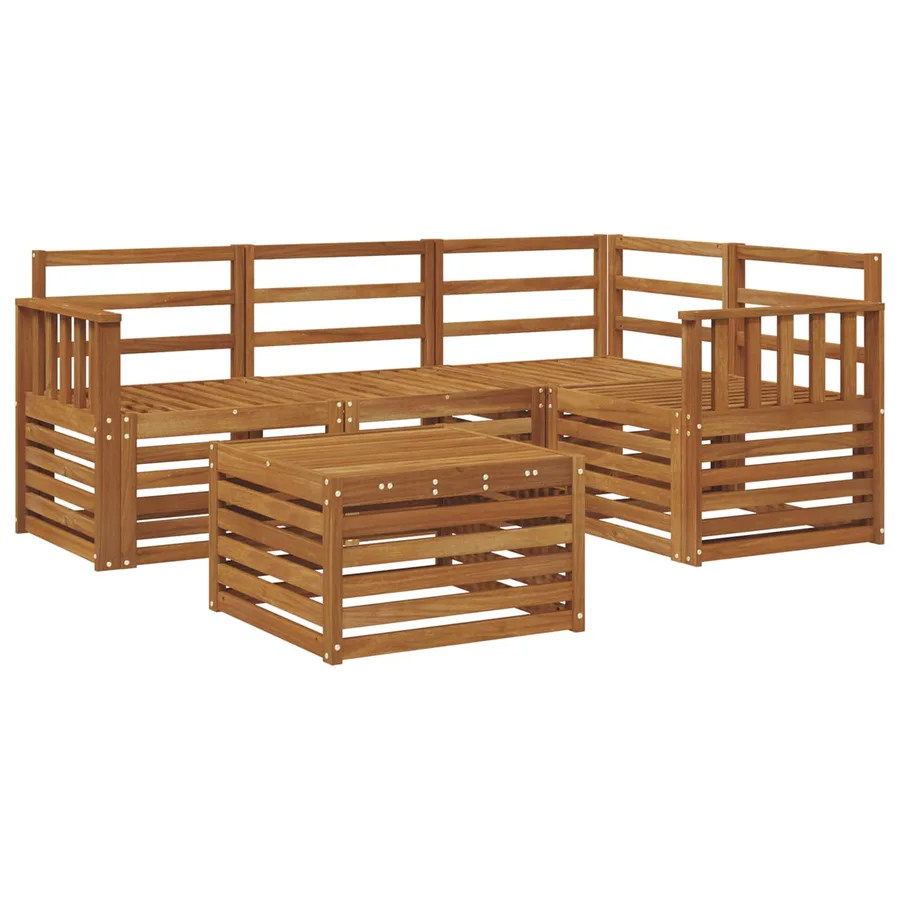 Ensemble de canapés d'extérieur 5 pcs Naturel - 2