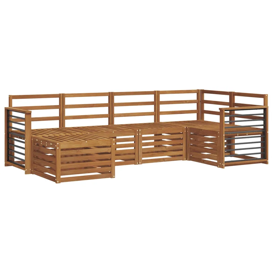 Ensembles de canapés 6 pcs Naturel Bois d'Acacia Massif - 2