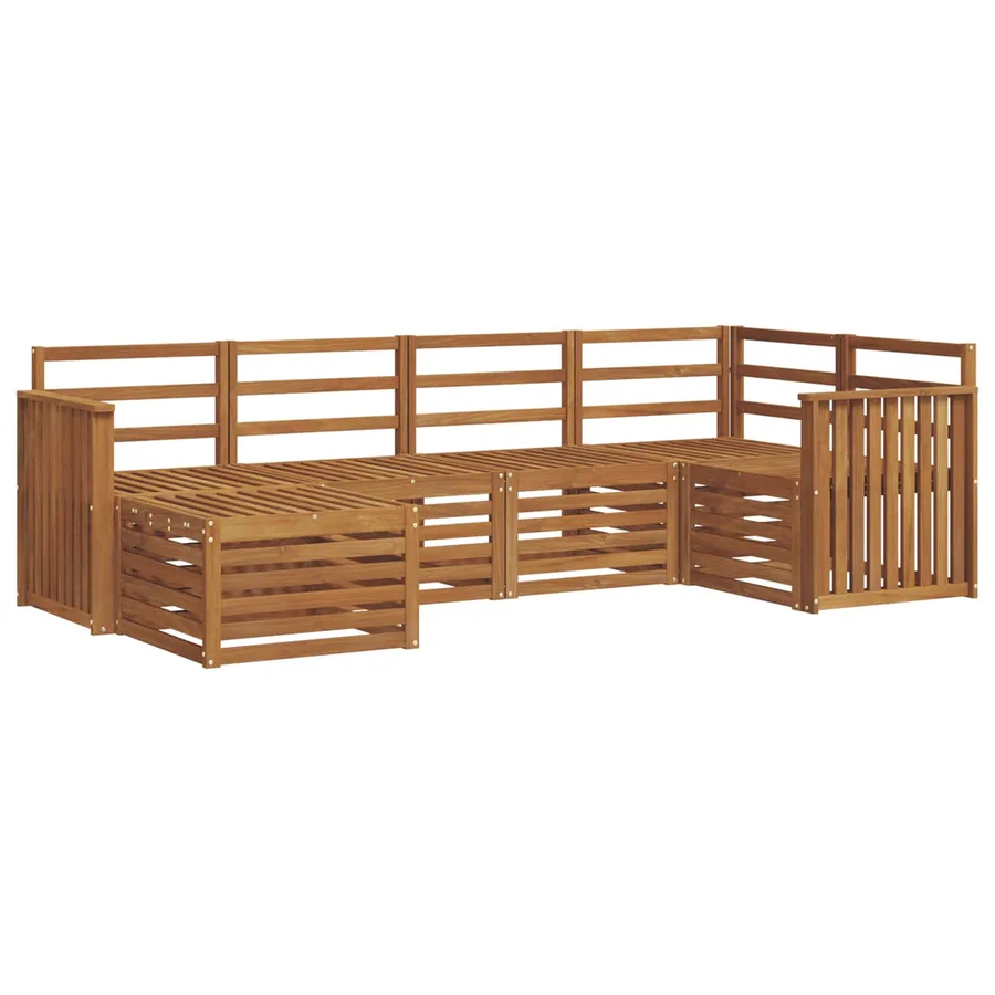 Ensemble de canapé d'angle 6 pcs Naturel Bois d'Acacia Massif - 2