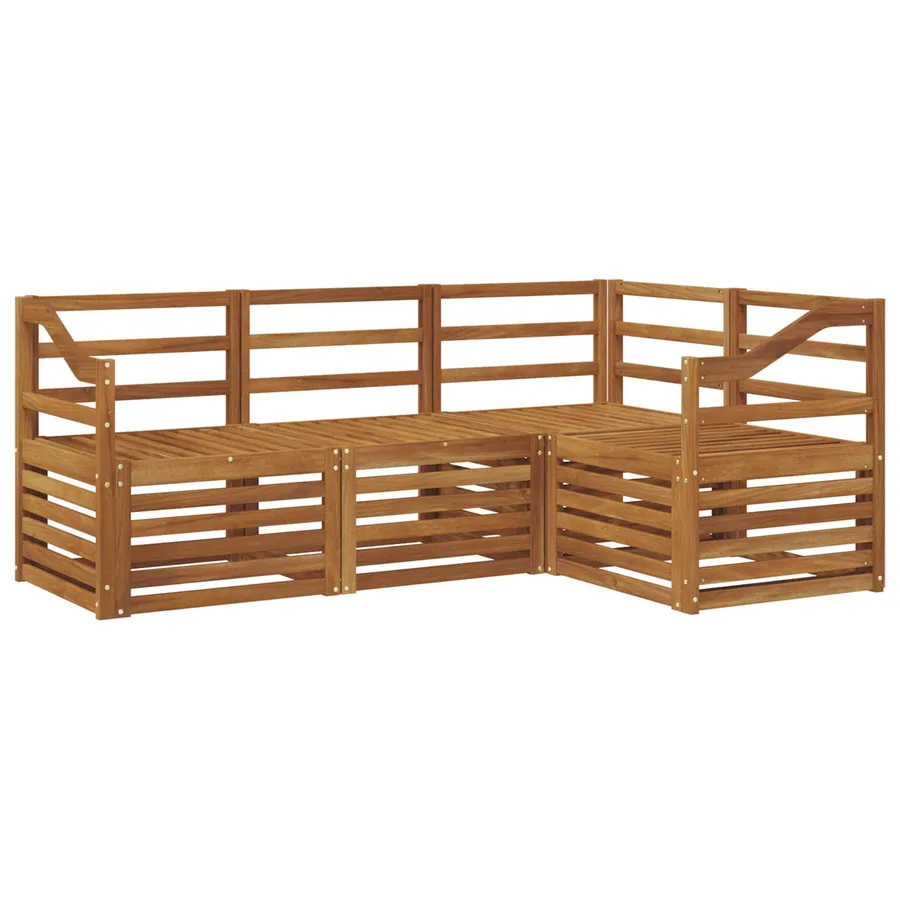 Ensembles de canapés 4 pcs Naturel Bois d'Acacia Massif - 2