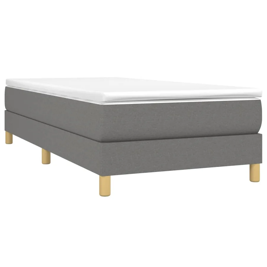 Sommier à lattes de lit avec matelas Gris foncé 80x200 cm Tissu - 3