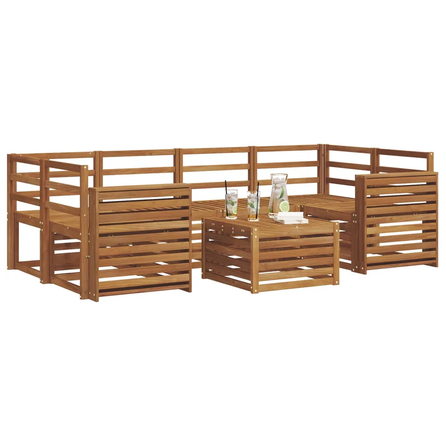 Ensemble de canapés d'extérieur 7 pcs Naturel - 3