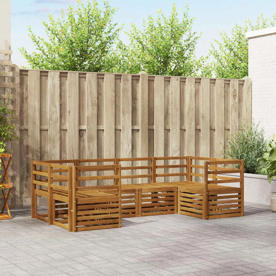 Ensemble de canapé d'angle 6 pcs Naturel
