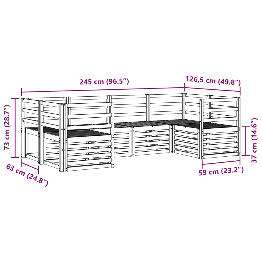 Ensemble de canapé d'angle 6 pcs Naturel - 7