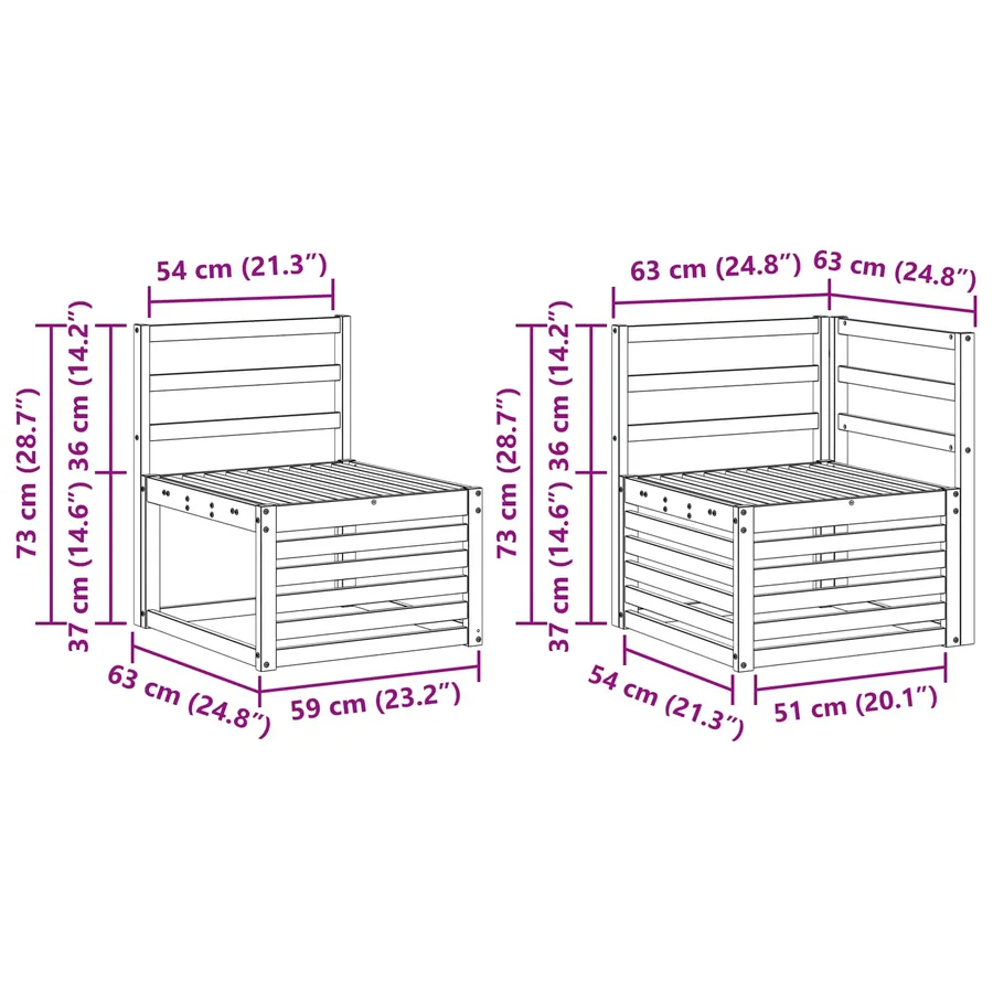 Ensemble de canapé d'angle 6 pcs Naturel - 8