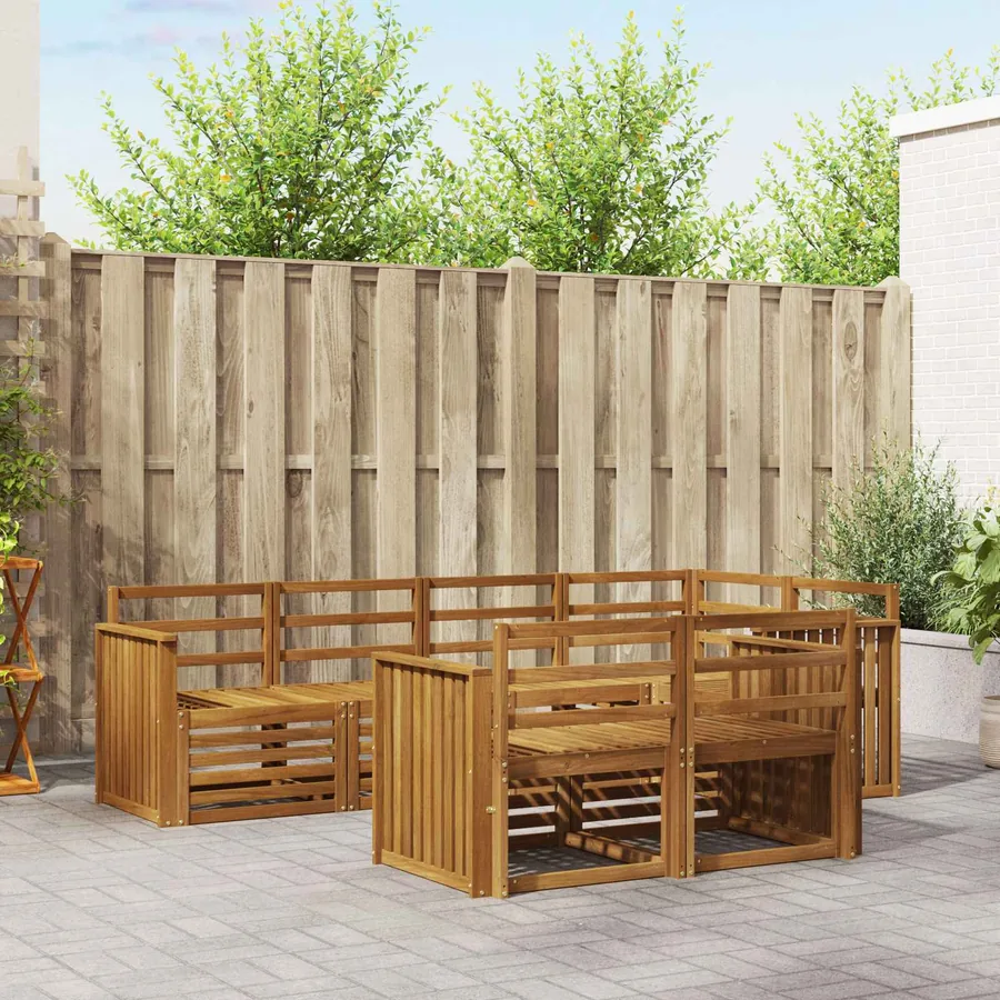 Ensemble de canapé d'angle 7 pcs Naturel