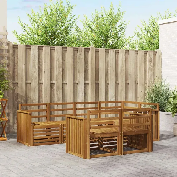 Ensemble de canapé d'angle 7 pcs Naturel
