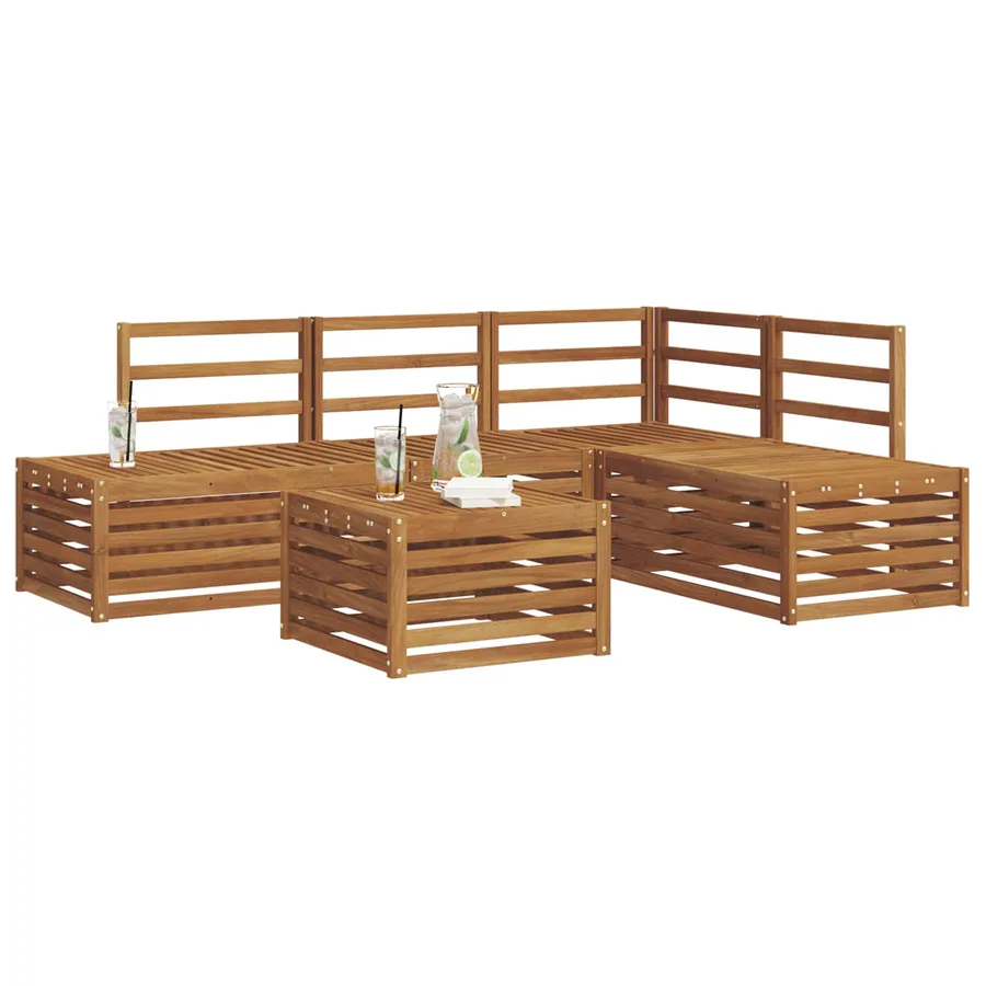 Ensemble de canapés d'extérieur Naturel 59 x 59 x 37 cm - 3