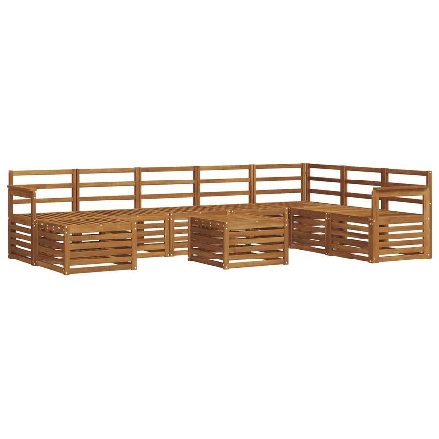 Ensemble de canapés d'extérieur 9 pcs Naturel - 2