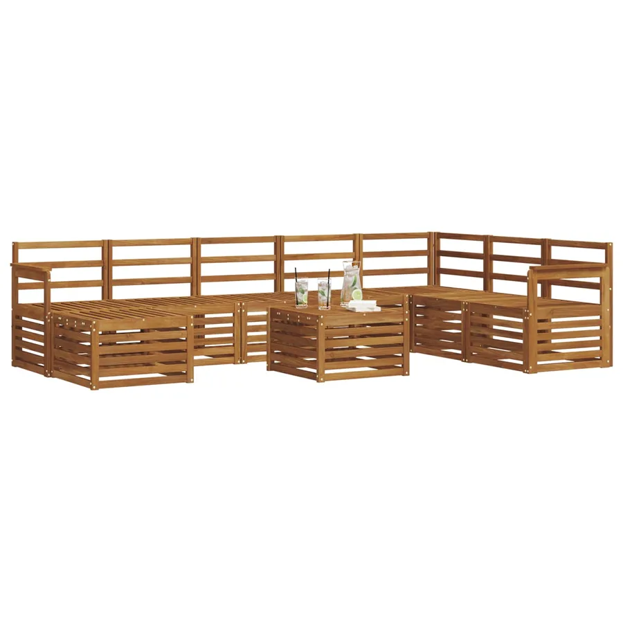 Ensemble de canapés d'extérieur 9 pcs Naturel - 3