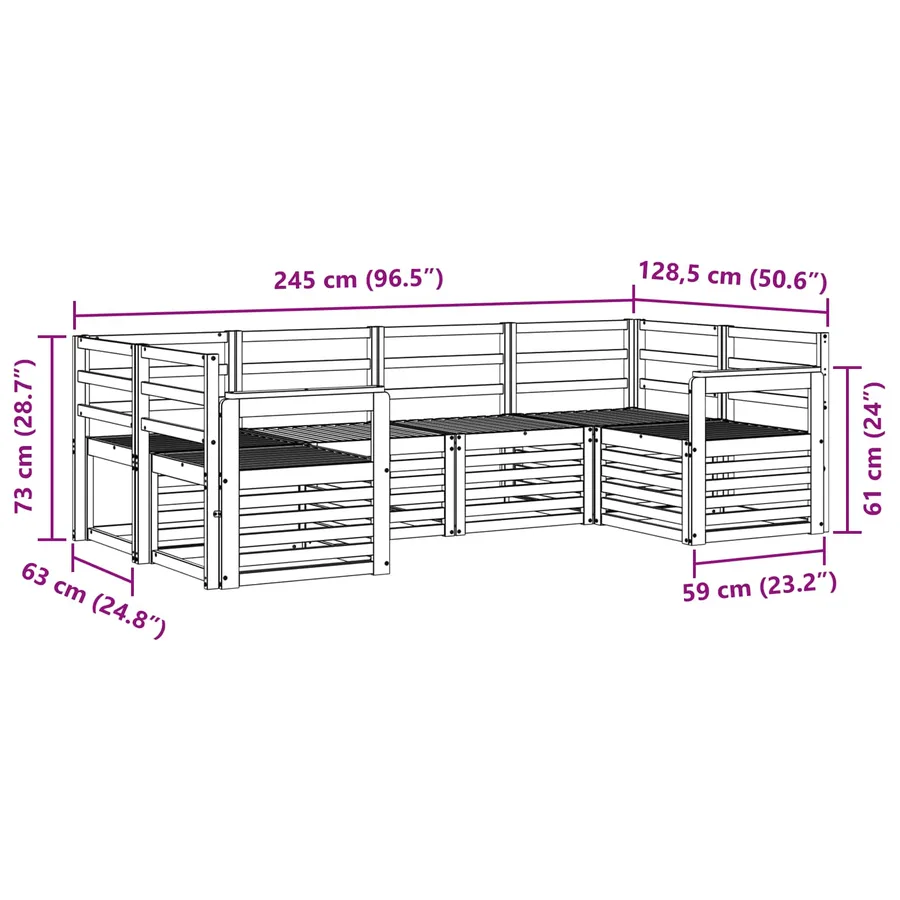 Ensemble de canapé d'angle 6 pcs Naturel - 7