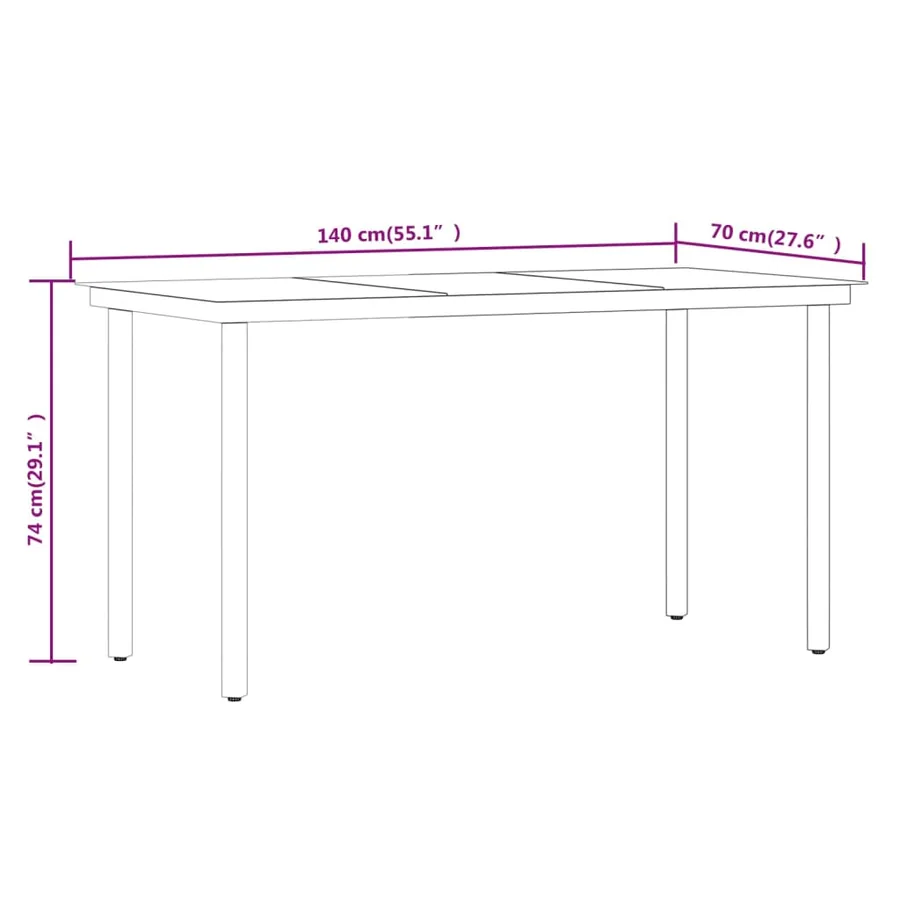 Ensemble à manger de jardin 5 pcs Marron et noir - 9