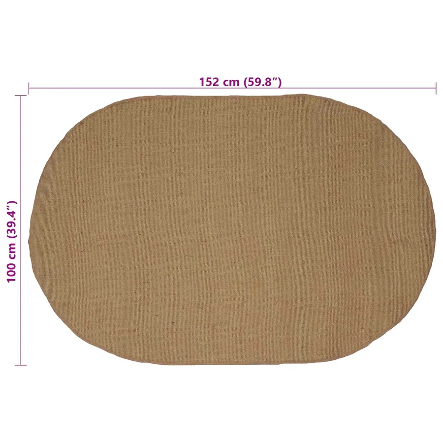 Tapis de surface Naturel 100 x 152 cm Jute - 7