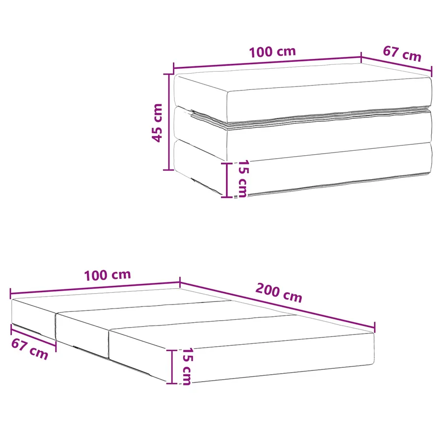 Canapé-lit pliable 100 x 67 x 45 cm Rose - 8