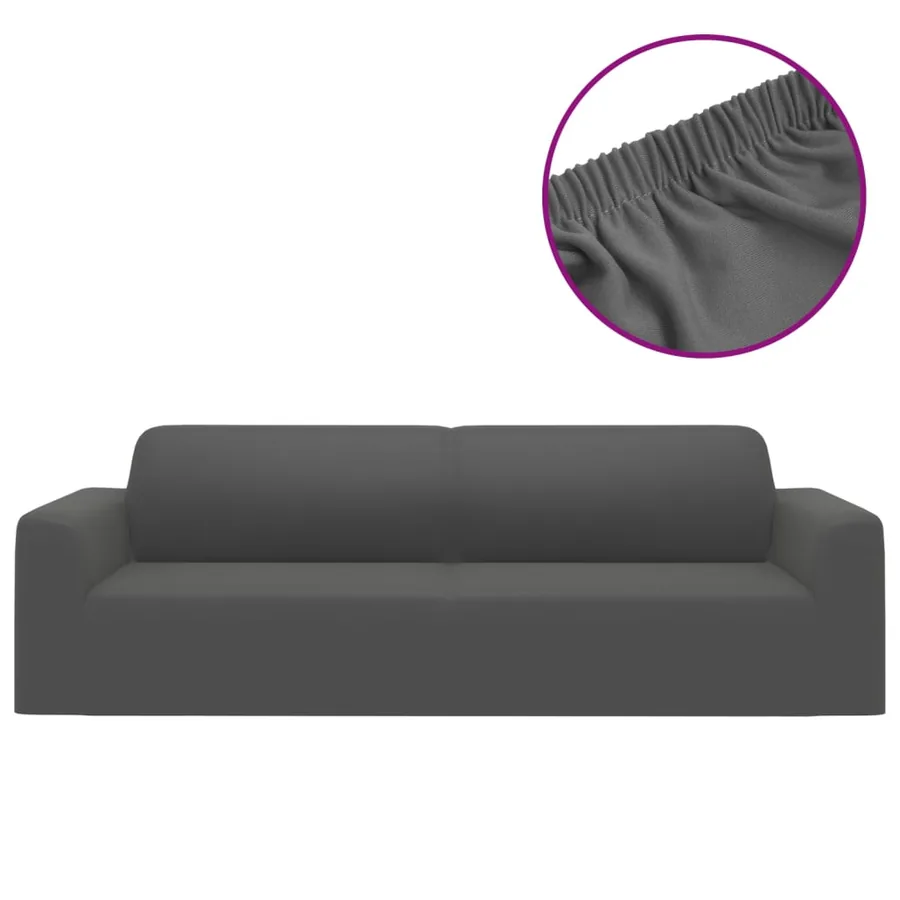 Housse extensible de canapé 2places Anthracite Jersey polyester - 2