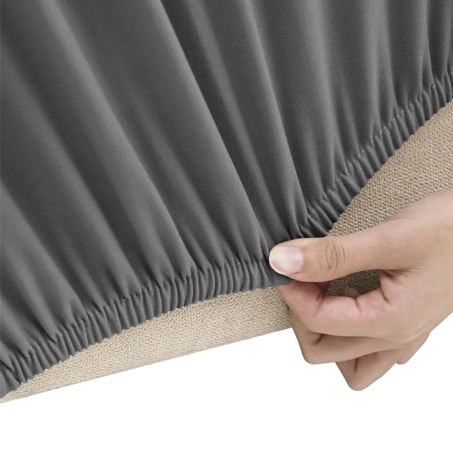 Housse extensible de canapé 2places Anthracite Jersey polyester - 3