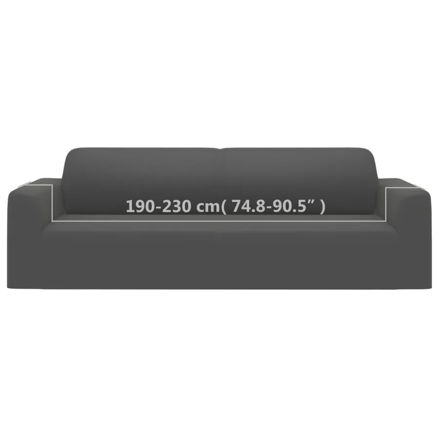 Housse extensible de canapé 2places Anthracite Jersey polyester - 6