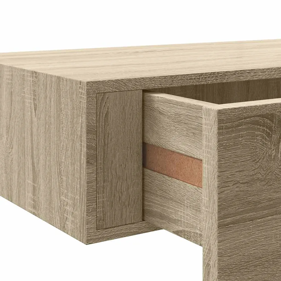 Étagère à tiroir murale chêne 40x23,5x10 cm MDF - 10