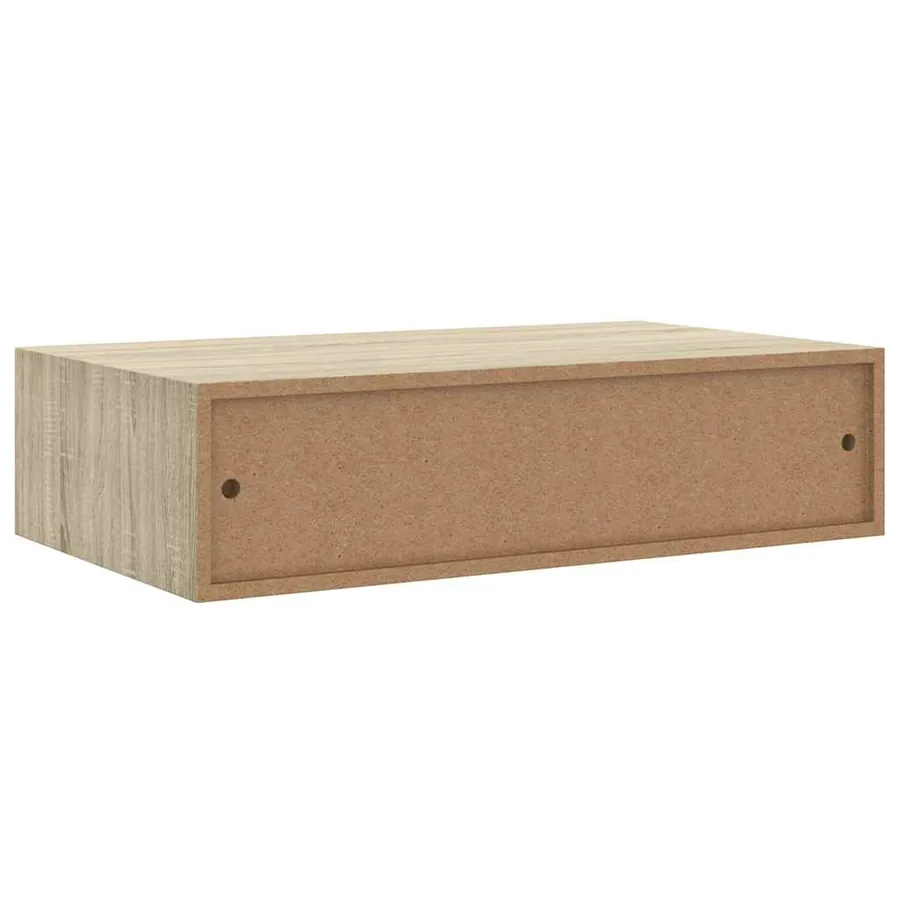 Étagère à tiroir murale chêne 40x23,5x10 cm MDF - 8