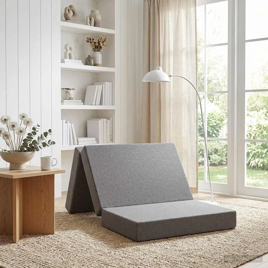 Canapé-lit pliable 100 x 67 x 45 cm Gris clair