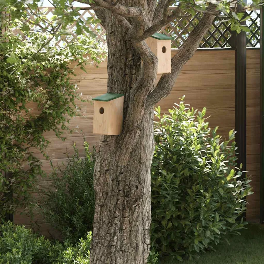 Nichoirs 10 pcs Bois de sapin massif 12x12x22 cm