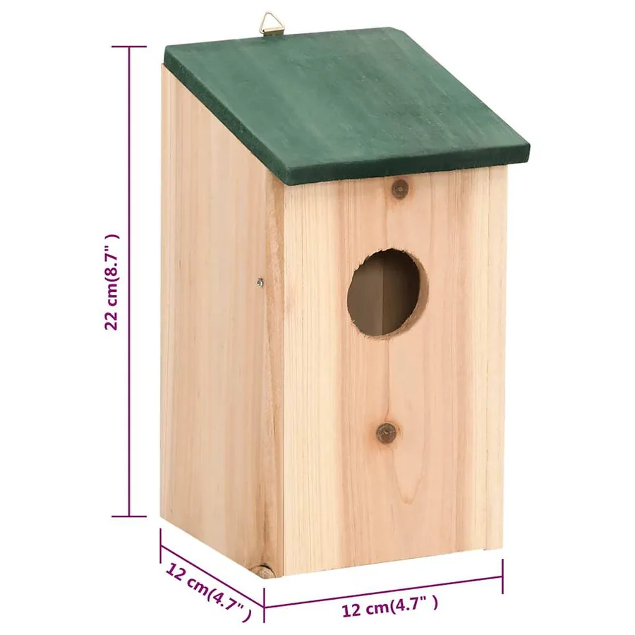 Nichoirs 10 pcs Bois de sapin massif 12x12x22 cm - 10