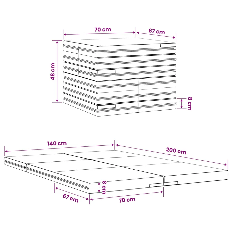 Canapé-lit pliable 140 x 67 x 45 cm Bleu - 11