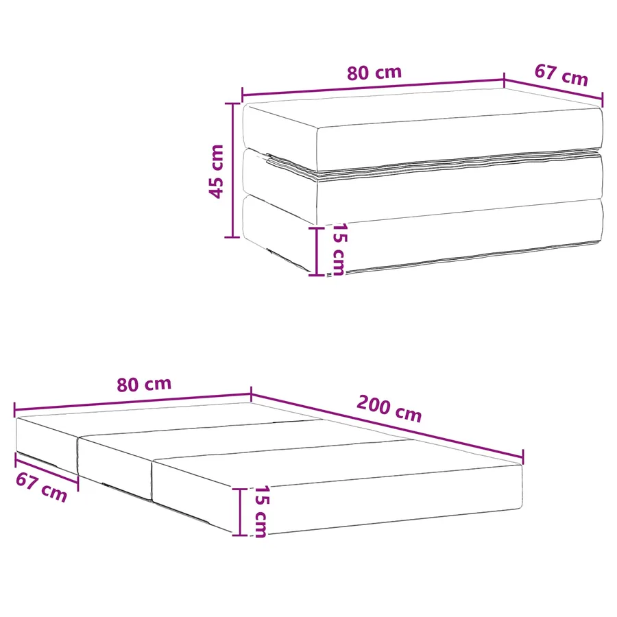Canapé-lit pliable 80 x 67 x 45 cm Rose - 8