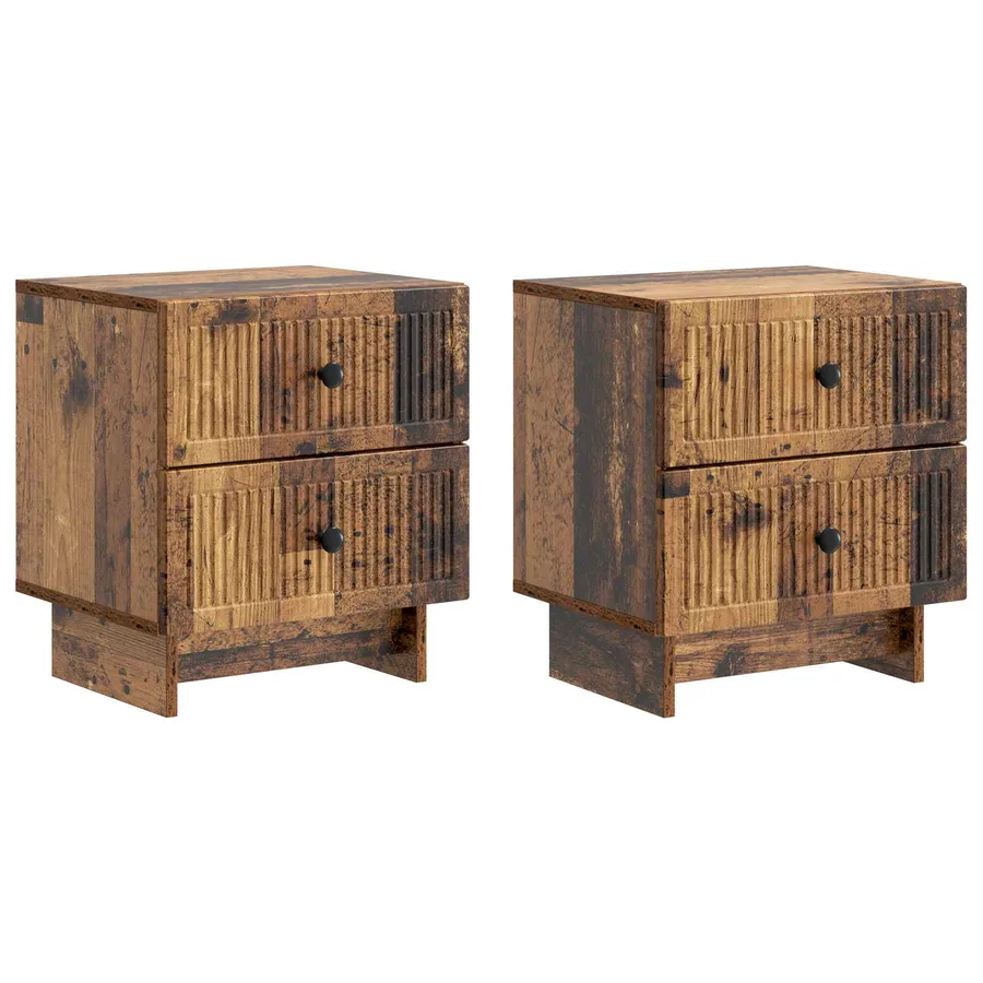 Cabinet de chevet 2 pcs Bois ancien 43 x 34,5 x 47,5 cm - 2