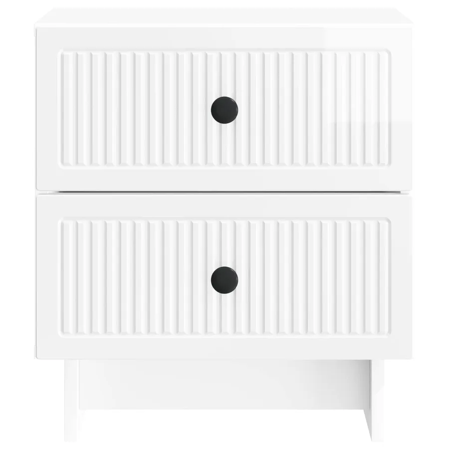 Cabinet de chevet 2 pcs Blanc brillant 43 x 34,5 x 47,5 cm - 7