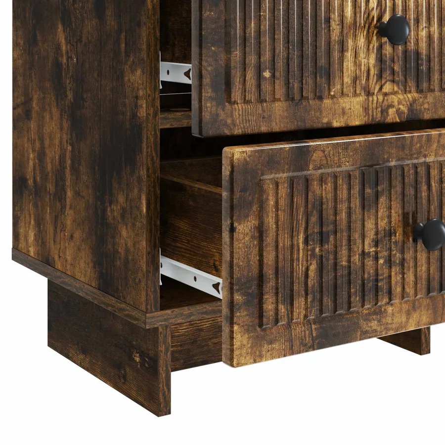Cabinet de chevet 2 pcs Chêne fumé 43 x 34,5 x 47,5 cm - 11